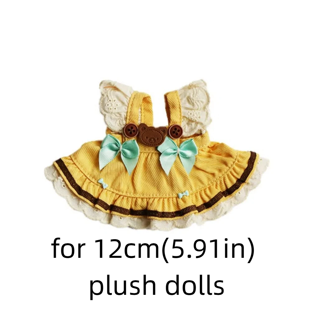 Cotton Doll Clothes Undershirt Princess Dress Solid Color 12cm Doll Clothes Fashion Style Bow No Attributes Doll Clothes