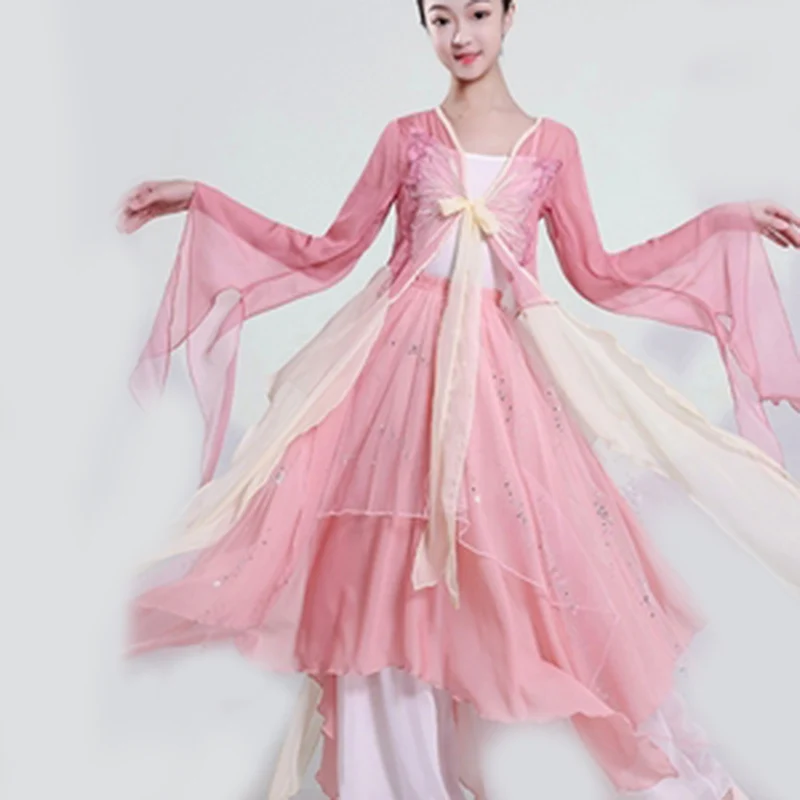 

Children's classical dance costume girl Yangko body charm elegant Chinese dance training costume set