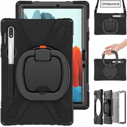 Enhanced Shockproof Tablet Case with Rotating Hand Ring and Stand for Tab S6 10.5 inch (Black)