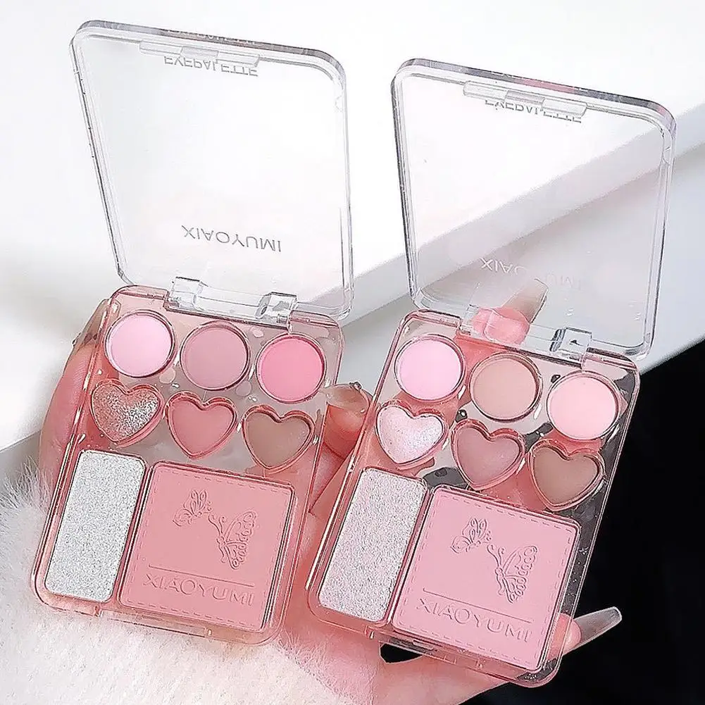 8 Colors Love Eyeshadow Palette Pearly Glitter Shiny Makeup Eyeshadow Beuaty Highlighter Powder Cosmetics Blusher Brighten
