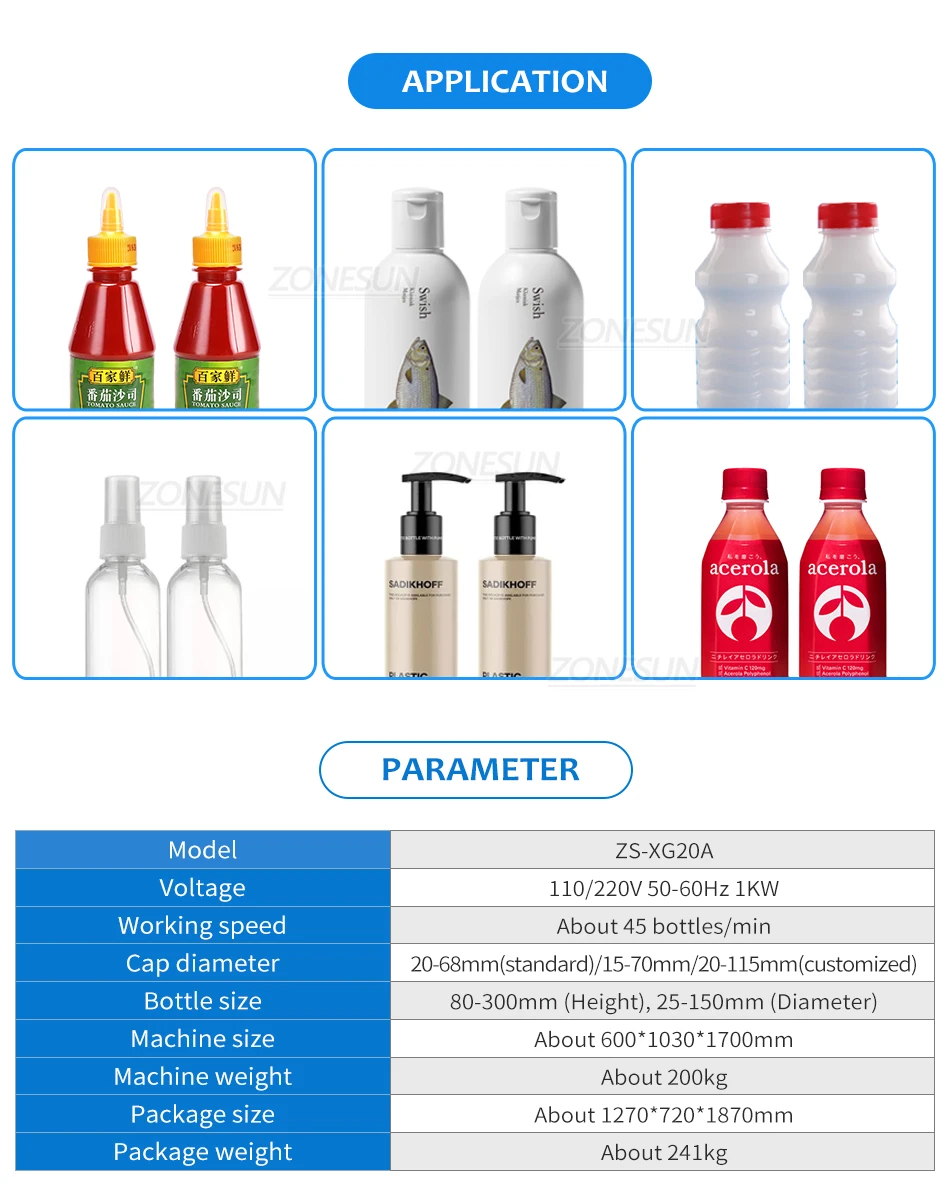ZONESUN ZS-XG20A Automatic Screwing Capping Machine