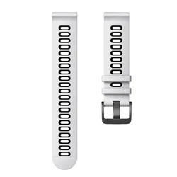 Rubber Watch Strap - Premium 20mm and 22mm Replacement Bracelet - 22mm (White Black)