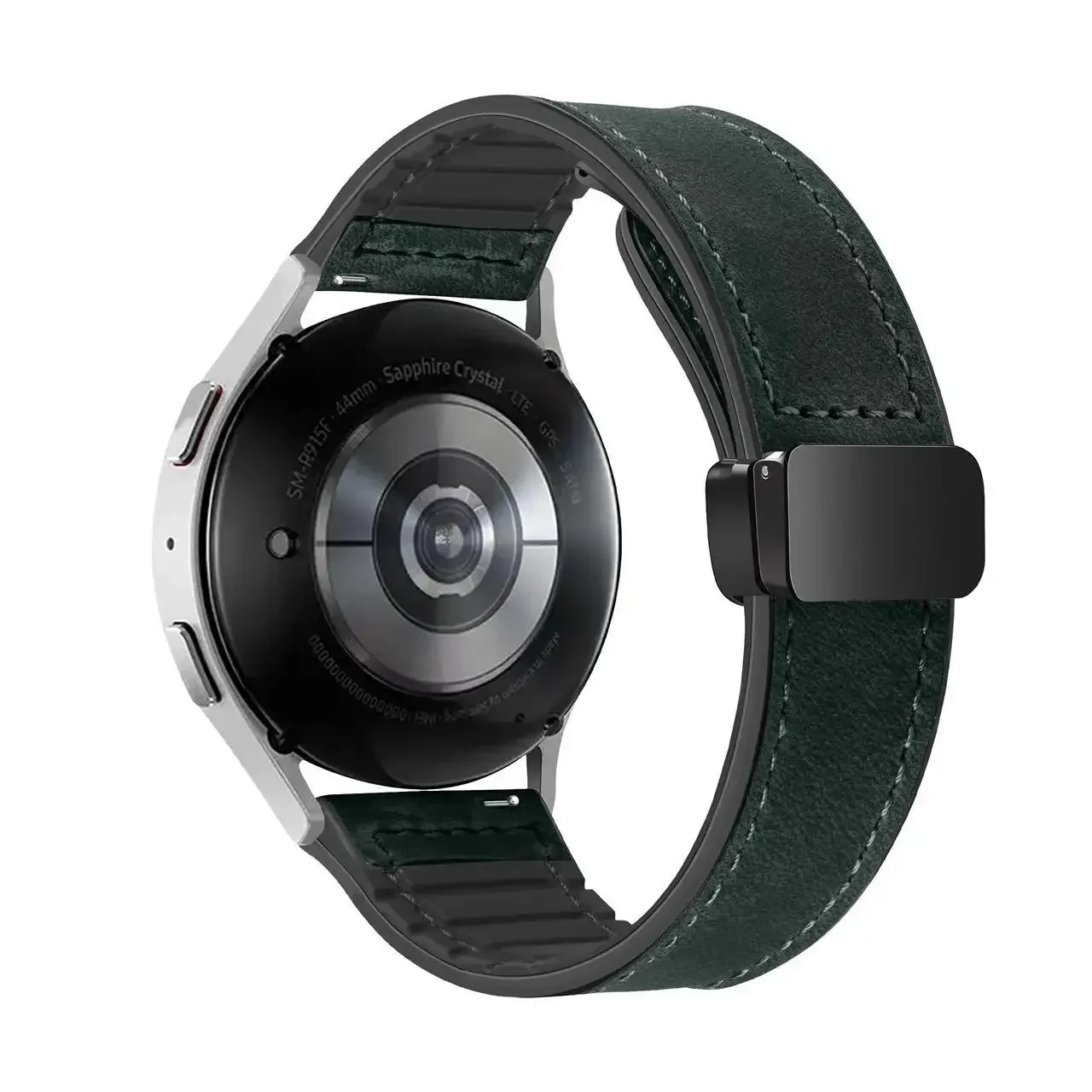 Elegant Leather Silicone Hybrid Strap - Premium Wristband Bracelet in Multiple Sizes