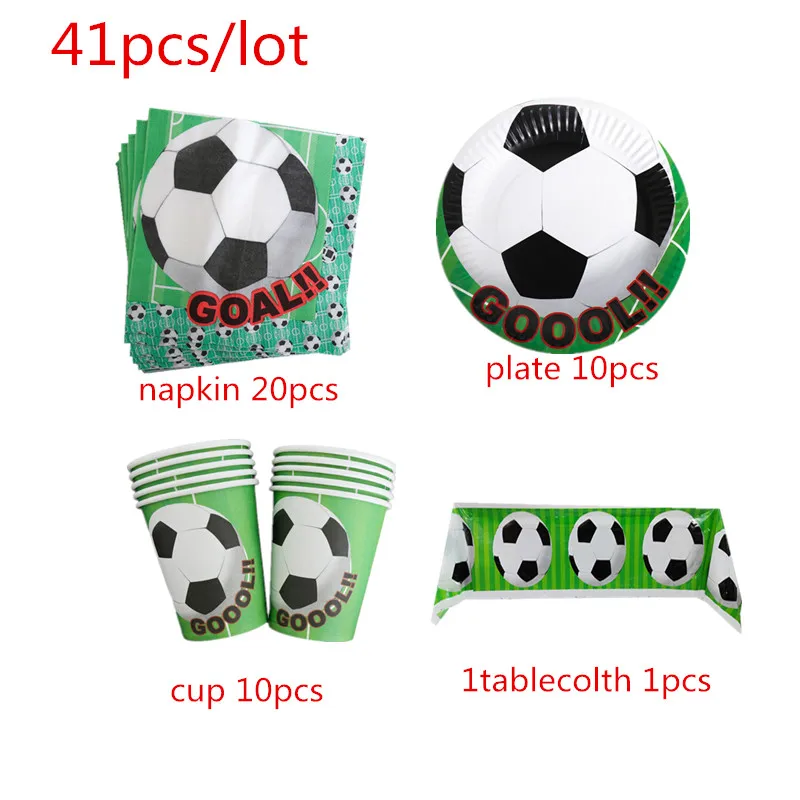 Green Football Birthday Party Decorations Kids Disposable Tableware Set Baby Shower 10-20 People Sport Game Party Decor Supplies party supplies
