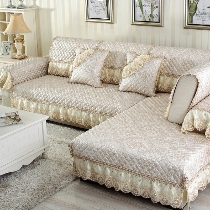 

Advanced Luxury Slip-Proof Linen Sofa Cover Pillow Case High Quality Four Seasons European Living Room Sofa Cover Towel