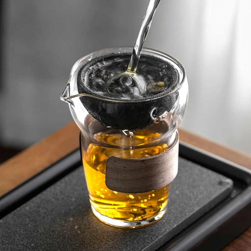 

Tea Distributor Filter Funnel Infuser Teaware Teacup Maker Non Porous Hourglass Teapot Separating Glass Reasonable Dispenser