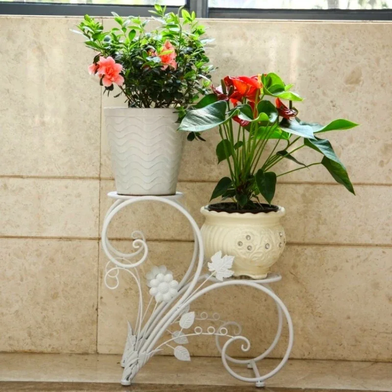 Rustproof Metal Plant Stand Potted Flower Display Rack Garden Balcony Plant Holder Durable Flower Rack