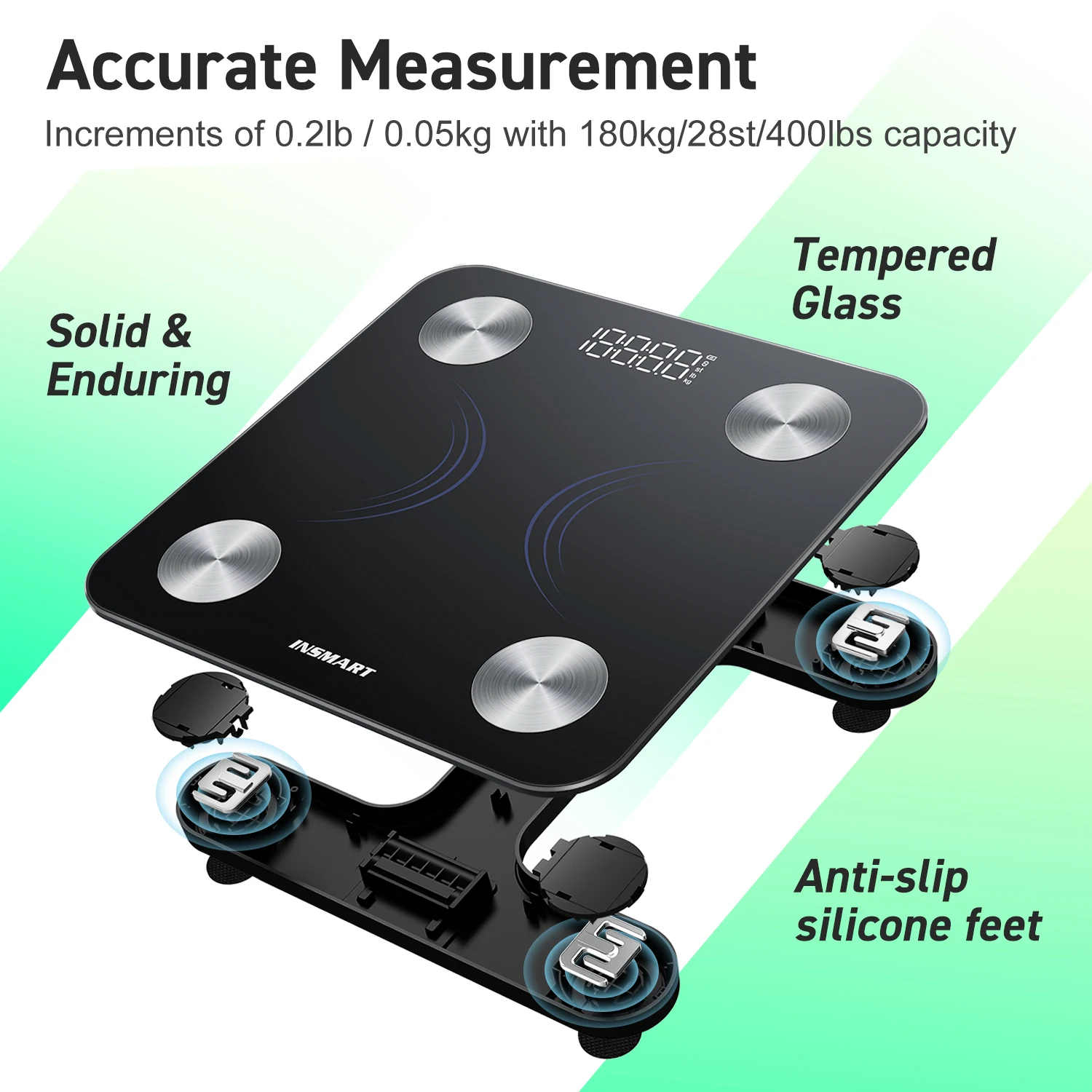 INSMART Digital Weight Scale Person Body Balance Inteligente Adult 180kg Bioimpedance Scale Smart Body Fat Professional Scales 4
