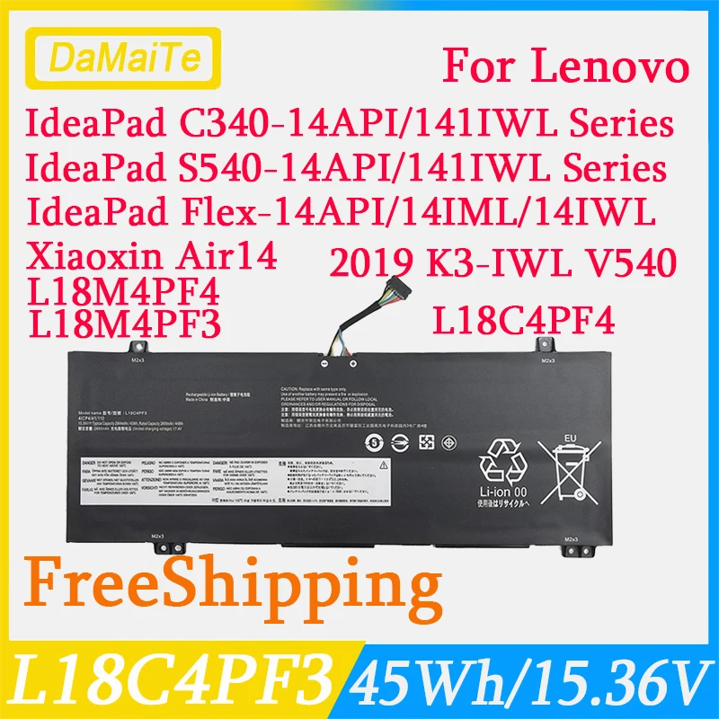 

L18C4PF3 Battery For Lenovo IdeaPad S540-14IWL C340-14API Flex-14API Xiaoxin Air14 2019 K3-IWL Laptop L18M4PF3 L18C4PF4 L18M4PF4