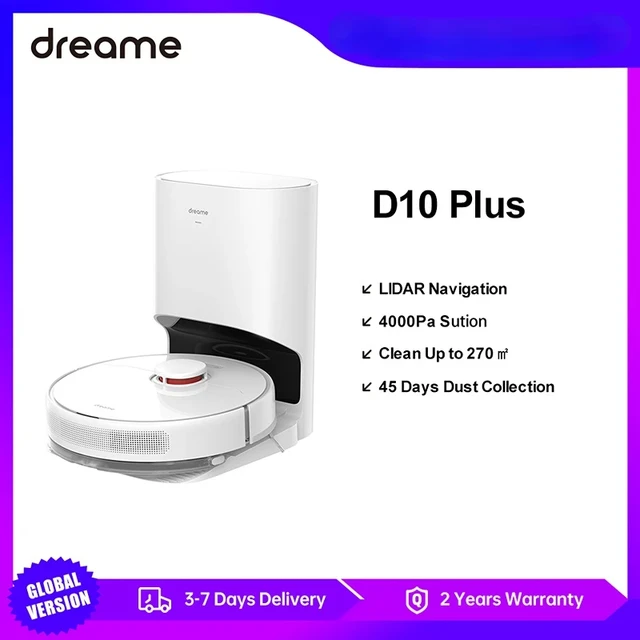 Dreame-Robot aspirador D10 Plus con Base de autovaciado para 45