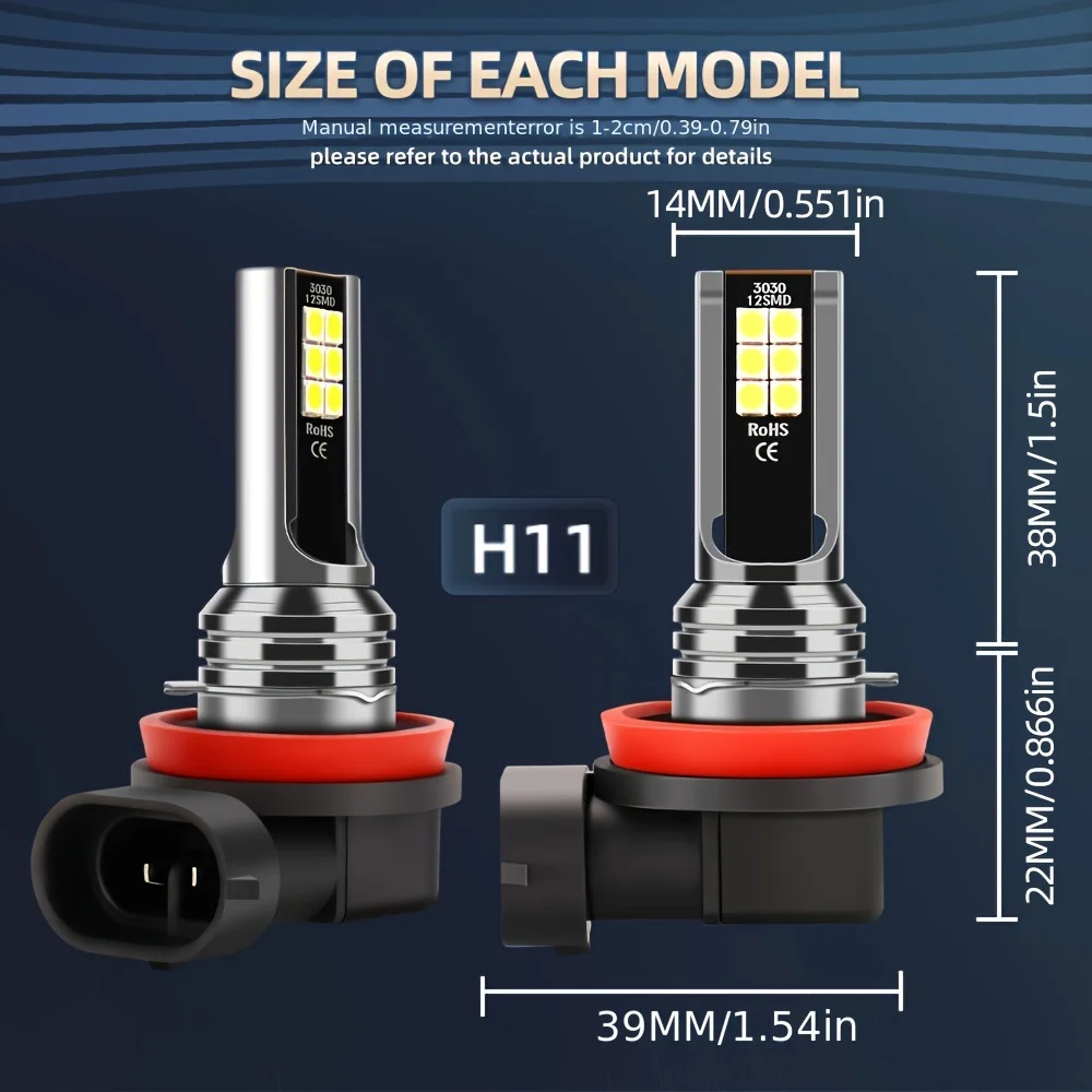 Headlight Hi/Lo Beam + Fog Light Bulbs Combo H4 H11 FitFor Fiat 500X (334) (2014-) 500% Brightness 38000LM 6000K White