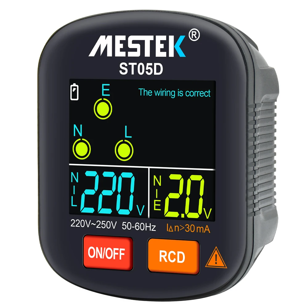 Digital Socket Tester US/EU Plug Polarity Phase Pheck Detector Voltage Tester Multi-function Electroscope RCD GFCI Socket Plug socket tester