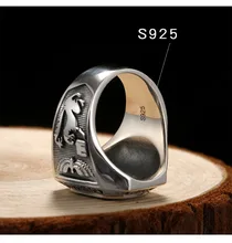  The Vampire Diaries Rings Real 925 Sterling Silver Damon Salvatore Ring Fashion Vintage Thai Silver D 1970 Ring Men's Jewelry 