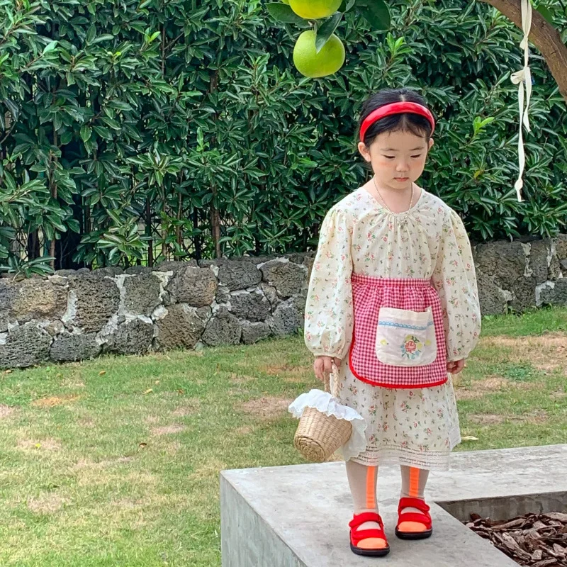 

Girl Dress Kids Baby Party Evening Gown Cotton 2022 Cute Spring Autumn Cotton Flower Girl Dress Vestido Robe Fille Children Clot