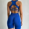2 PCS Women's Seamless Yoga Set Sexy Sport Bra High Waist Sports Shorts Gym Fitness Sleeveless Workout Suit Sporstwear 2