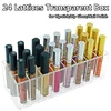 24 Lattices Acrylic Lipstick Organizer Lip Gloss Container Plastic Nail Polish Storage Box Makeup Holder Cosmetics Display Rack 1