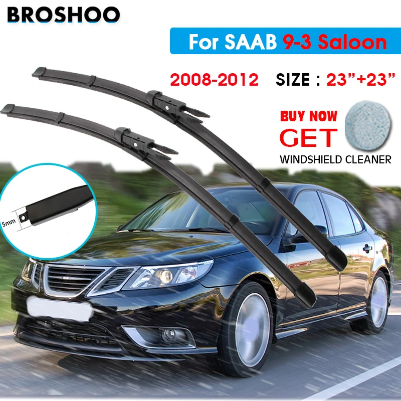 

Car Wiper Blade For SAAB 9-3 Saloon 23"+23" 2008-2012 Auto Windscreen Windshield Wipers Blades Car Equipped Side Pinch Tab