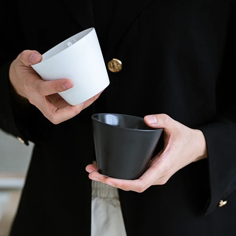 200/250ML Keramik-Kaffeebecher Einfarbiger Hochwertiger Keramik-Espresso-Latte-Becher Frühstücks-Milchtee-Tasse Wasserbecher für Zuhause – Detail 4