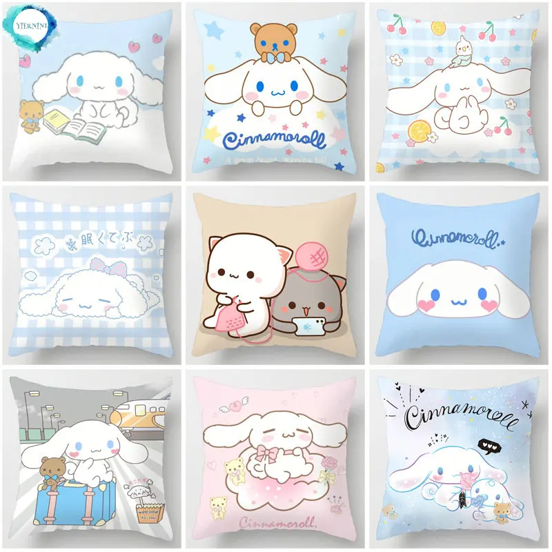 

Cute Big Eared Cartoon Dog Cushion Cover for Sofa Kids Bedroom Lovely Pillowcase Home Decor Car Waist Pillow Covers