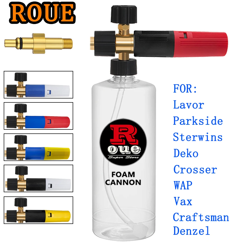 

ROUE Foam Generator Snow Foam Lance Soap Gun Nozzle for Lavor Sterwins Parkside Deko Argos Qualcast High Pressure Car Washer