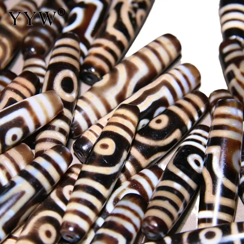 Natural Tibetan Agate Onyx Dzi Beads Oval Leaf 58x12.70mm Wholesale Jewelry Making Arts Crafts Sold By Pc