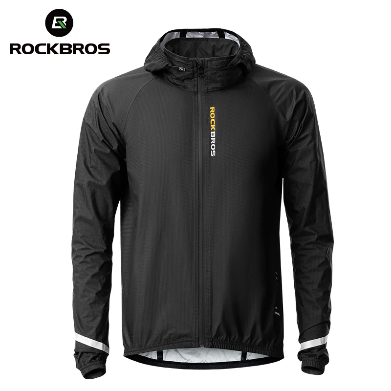 ROCKBROS 1512RC Raincoat Cycling Waterproof Jacket Lightweight Motorcycle Rain Coat Breathable Reflective Hooded Outdoor Windbreaker