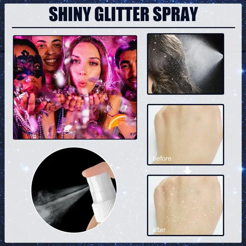 Shiny Glitter Spray Body Glitter Spray, Hair Glitter Spray Glitter Spray For Hair And Body Clothes Sparkle Spray For Prom Dresse 2