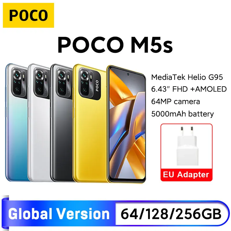  New POCO M5s Global Version 64GB / 128GB / 256GB MTK G95 Octa Core 64MP Quad camera 6.43\ 