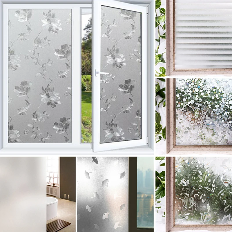PVC Window Static Cling Window Film Removable UV Blocking Stained Frosted Privacy Opaque Glass Window Sticker Decals Home Decor 1