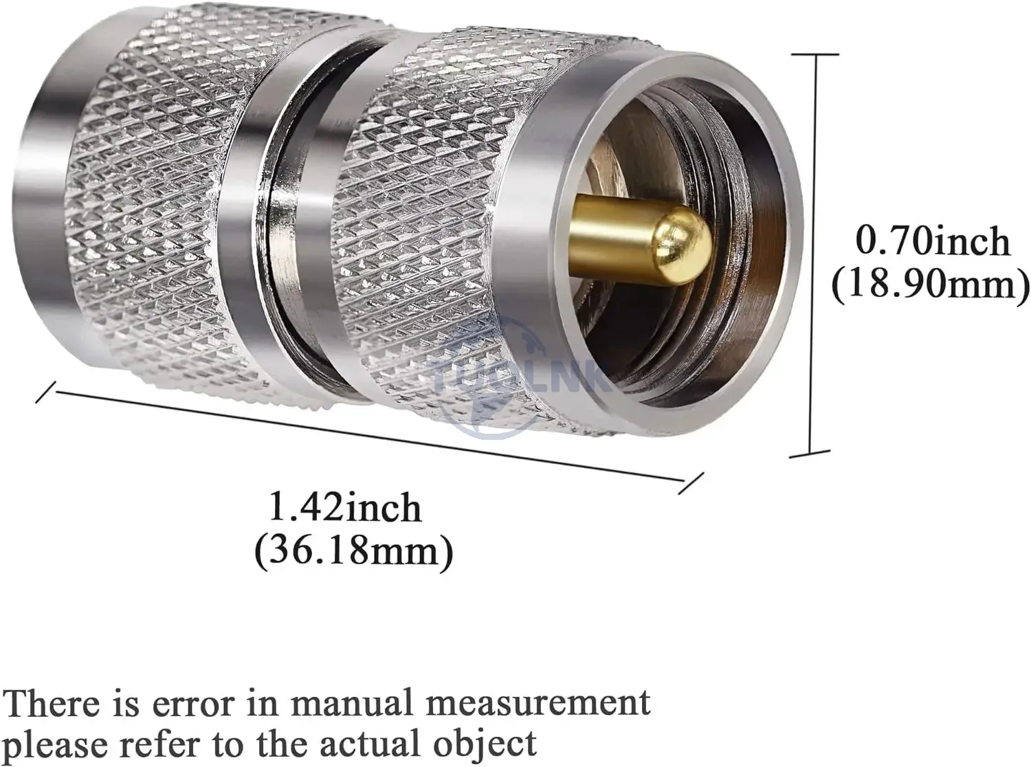 UHF Coax Connector PL259 UHF Male to UHF Male Coaxial Adapter PL-259 Connector for Extension Cable 2pcs