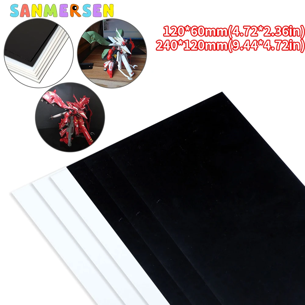 5Pcs/set ABS Board Hard Plastic Sheets Plate Board Assembly Model Building Accessories Model Hobby DIY Mica Plate