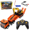Huina 1319 New Excavator Nine-channel Remote Control Flat Trailer 1:24 Simulation Engineering Car Children's Birthday Gift Toys 6