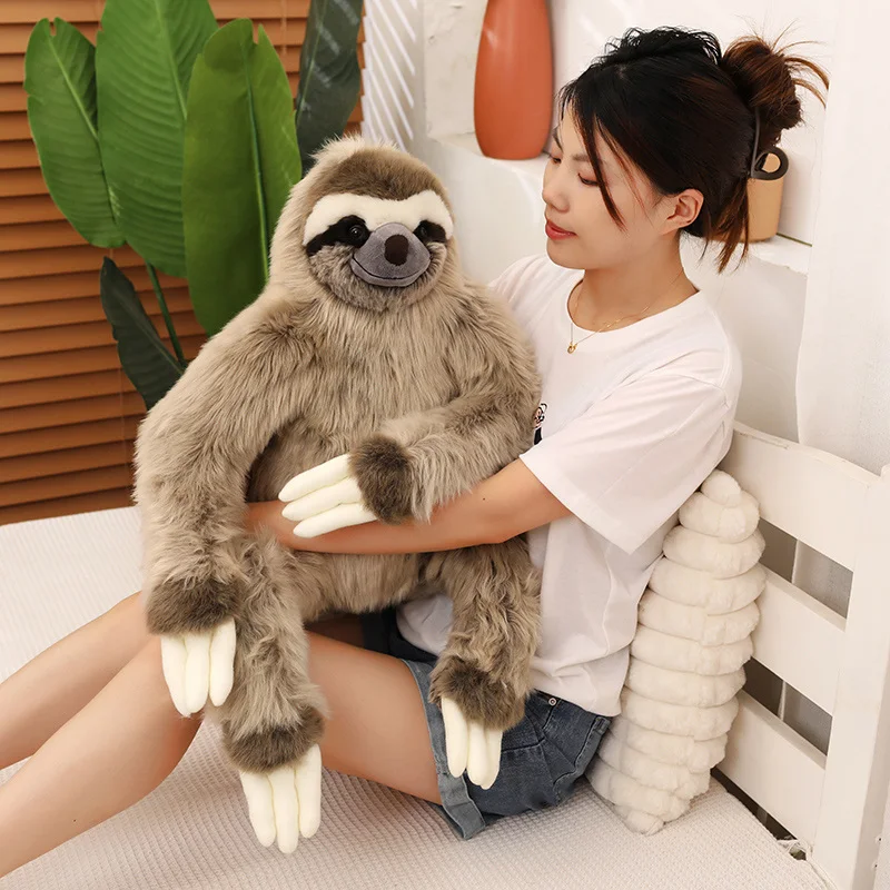 Aesthetic Big Stuffed Sloth 23~50cm Coffee Sloth Plush Toy Stuffed