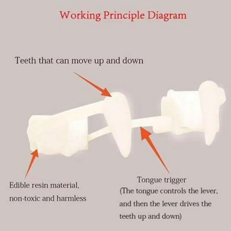 Retractable Vampire Fangs Realistic Vampire Teeth Dentures Props Horror Party Supplies For Kids Adults