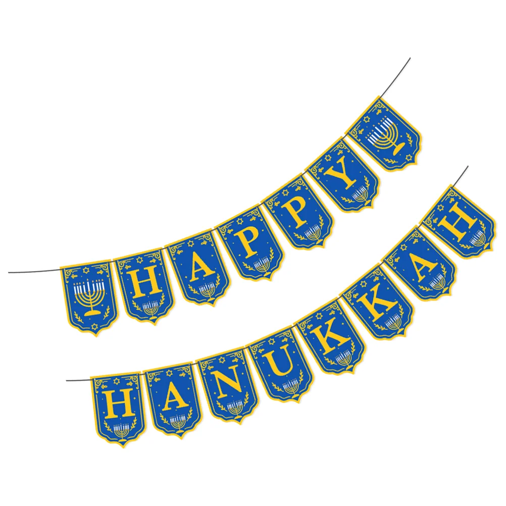 

Hanukkah Party Garland Wall Decorations Pulling Flags Happy Birthday Banners Decorative