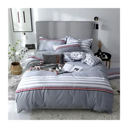 Double bed duvet cover Microfiber queen twin bed size quilt cover Plaid style 220x240 single bedding set and matching pillowcase