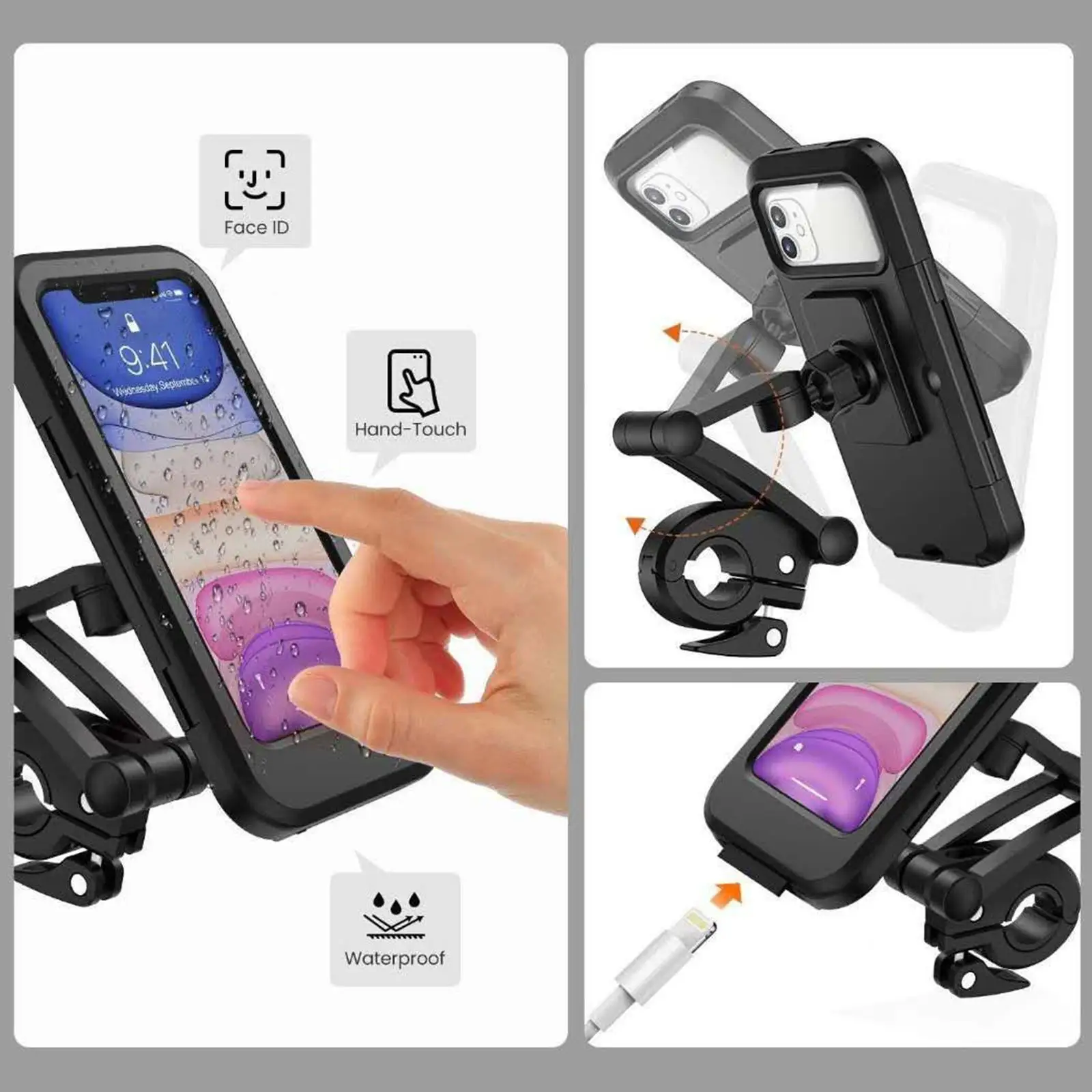 Support de téléphone portable étanche réglable pour vélo, support de téléphone  portable pour vélo, support universel pour guidon de moto, sac de montage  rapide - AliExpress