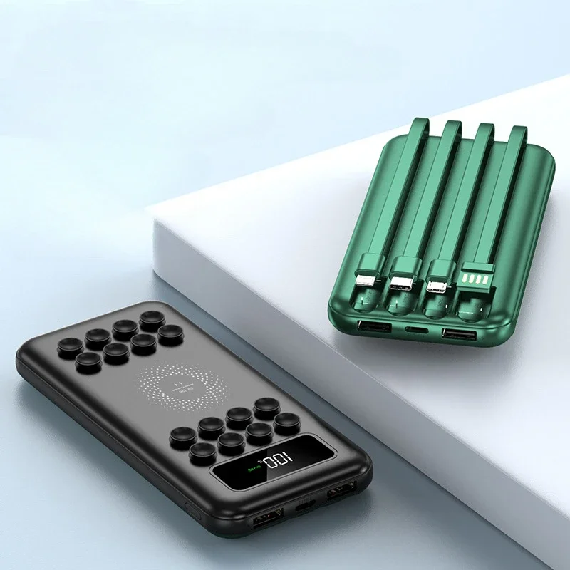 With Cable Wireless Power Bank 20000mAh For IPhone 14 13 Samsung Huawei Xiaomi Portable External Powerbank 2