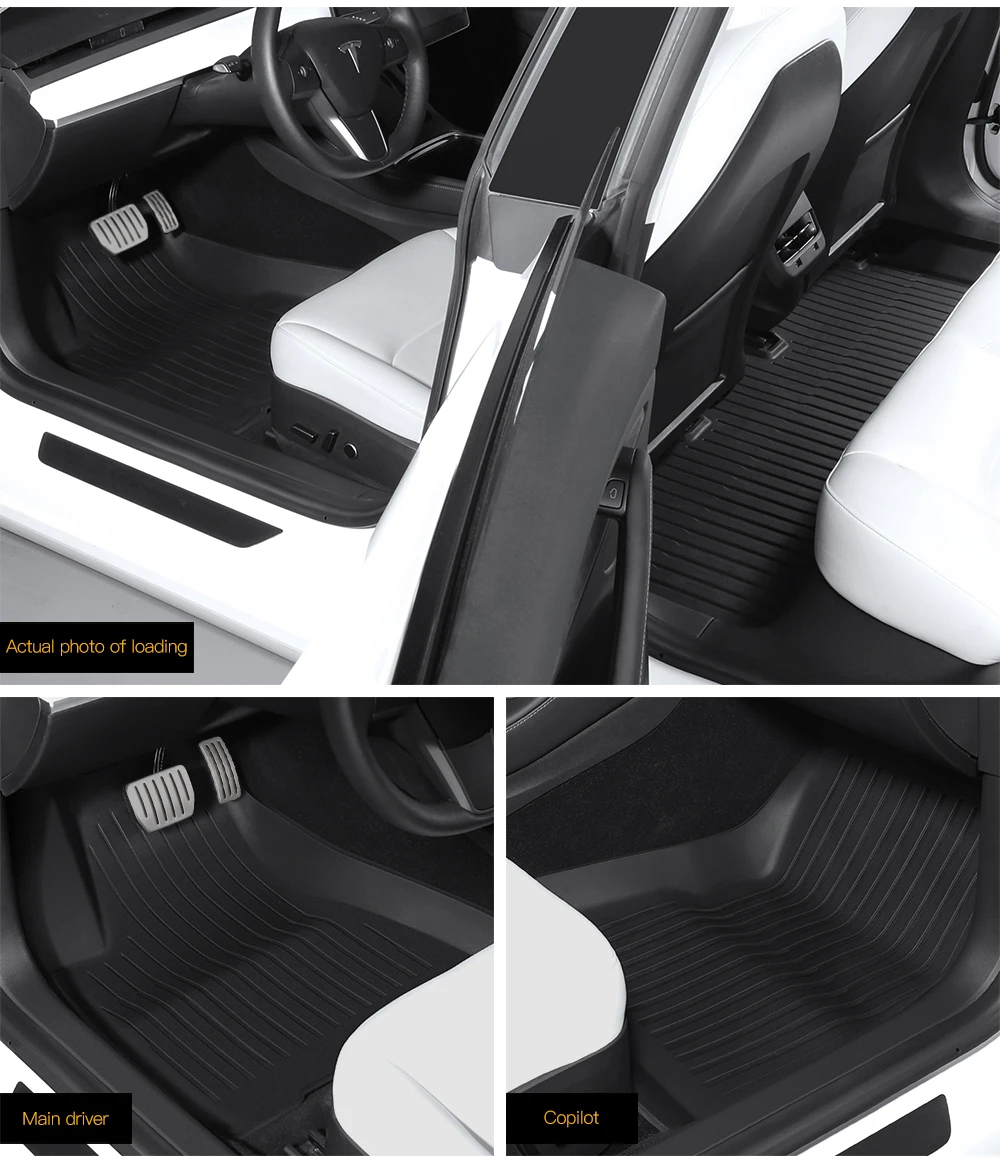 For Tesla Model 3 2021-2023 Model 3 Highland 2024 TPE Floor Mats Waterproof Lugg