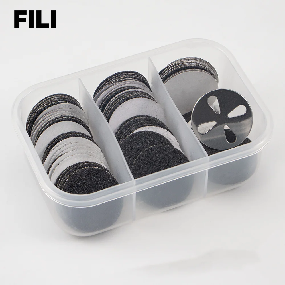 

FILI 25mm Pedicure Disc Set For Electric Foot File Callus Hard Dead Skin Pedicure Tools Disk with Replaceable Sanding Paper Kit