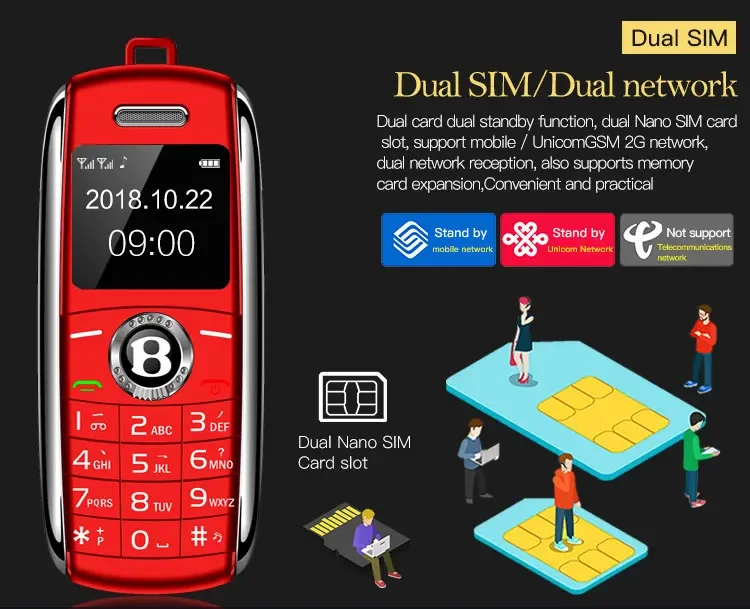 Teléfono Móvil K8 Super Mini con botón pulsador, Dual Sim, Bluetooth,  cámara, marcador, 1,0 , manos libres, MP3, más pequeño, China, barato -  AliExpress