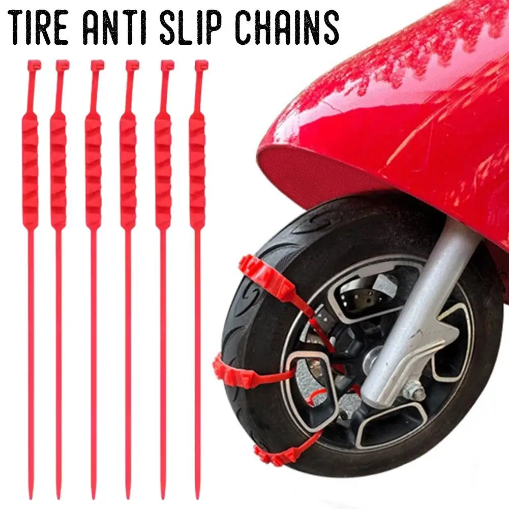 10pcs Anti-Skid Snow Chains Universal For Motorcycles Bicycles Electric Vehicle Winter Tire Wheels Emergency Chain Tool