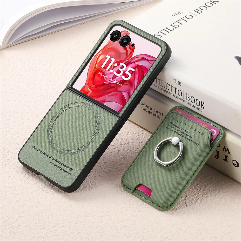 Detachable Magnetic Wallet with Card Holder and Leather Phone Case Cover