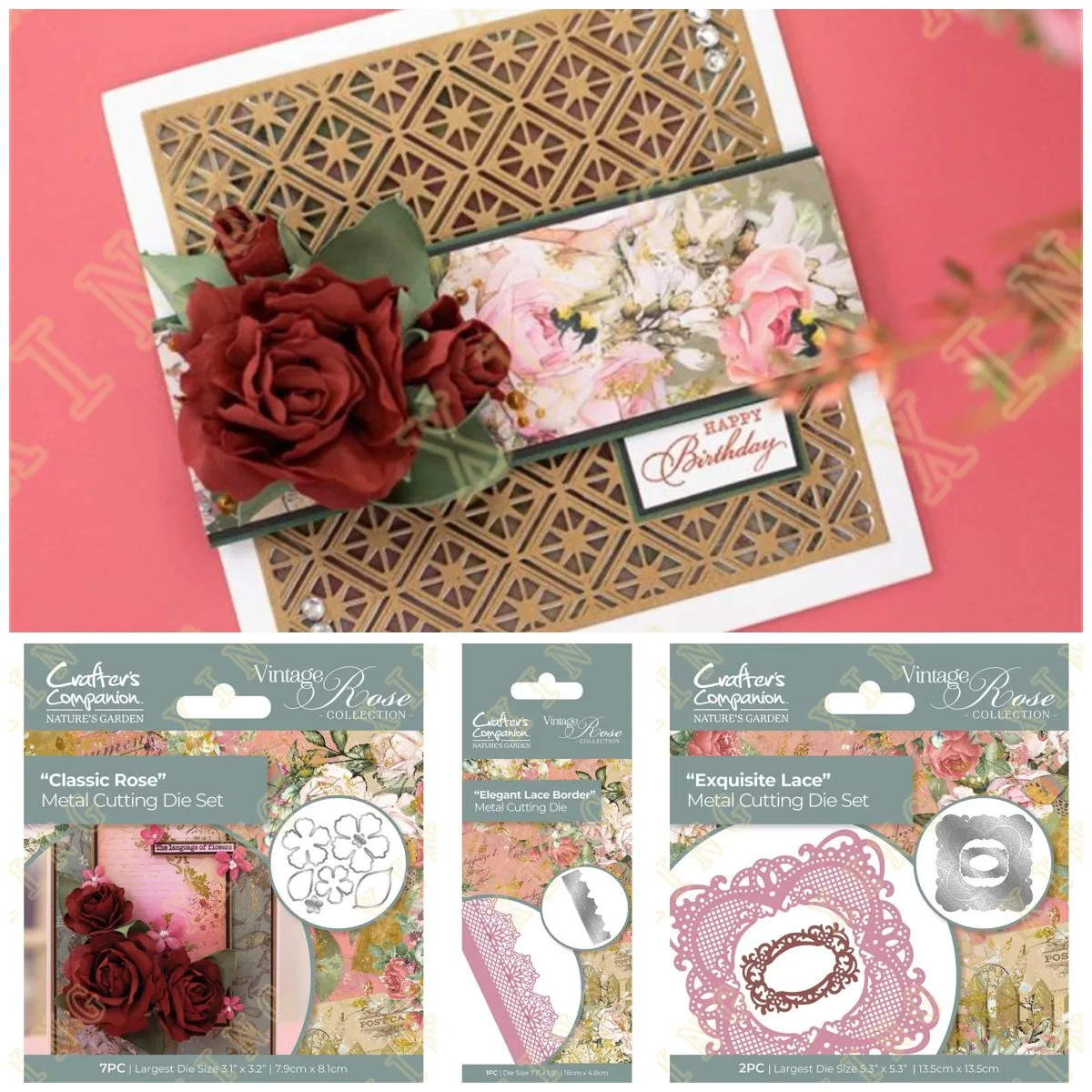 

Rose Lace Metal Cutting Dies Scrapbook Diary Decoration Stencil Embossing Template DIY Greeting Card Handmade 2023 New