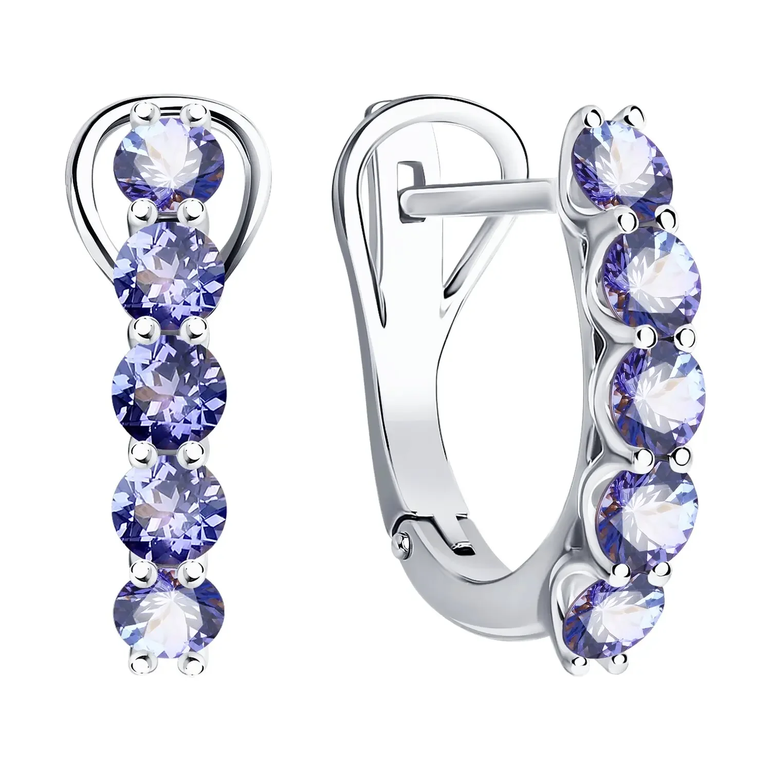 925 Sterling Silver Clip Earrings Tanzanite Earring 2.5mm Round Clip Earring Elegant Woman's Jewelry