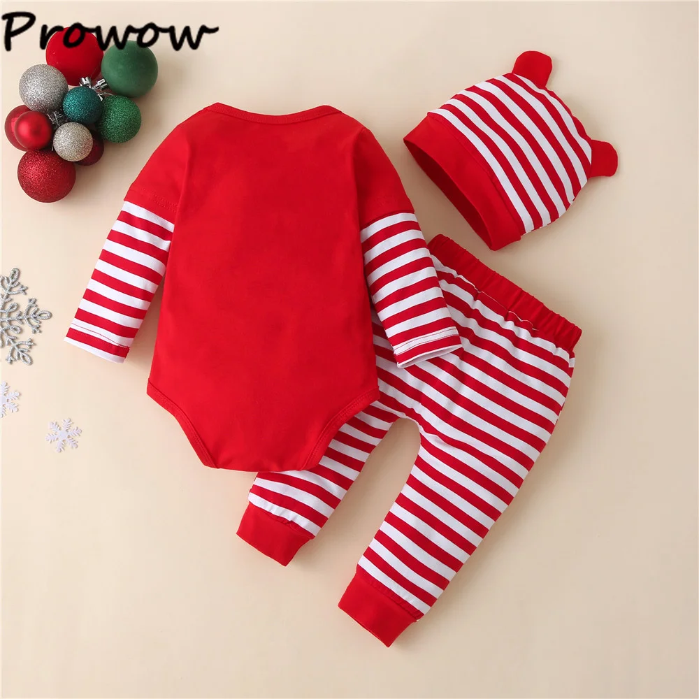Prowow My First Christmas Baby Boy Clothes Red Santa Claus