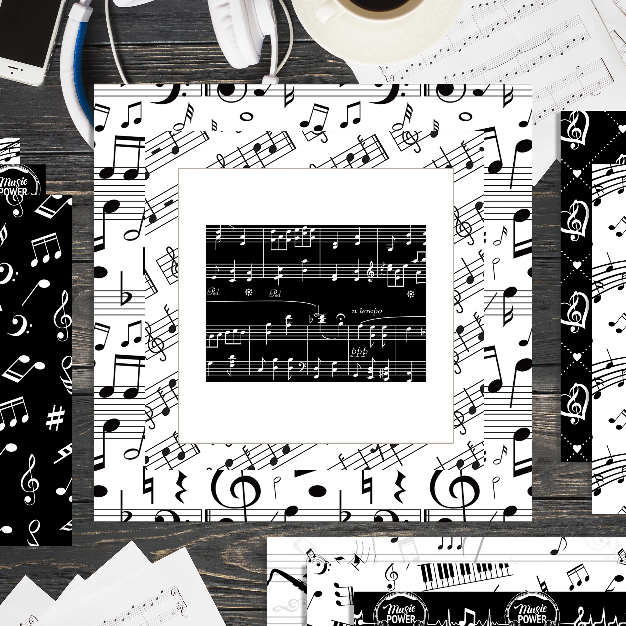 24 stücke 30*30 cm Musiknote Musik Sammelalbum Handwerk Papier DIY Handwerk Kunst Hintergrund Papier Origami Karte, der Fotoalbum Dekoration – Detail 15