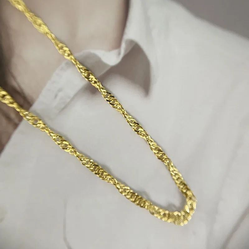Catena Singapore in oro giallo 14K da 1,00 mm - Lovely Rita's