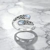 Bague Girlbible en argent sterling 925 pour femme, couple, minimaliste, faite à la main, rétro, avec pierre noire, bijoux de fête, cadeau, anti-allergie