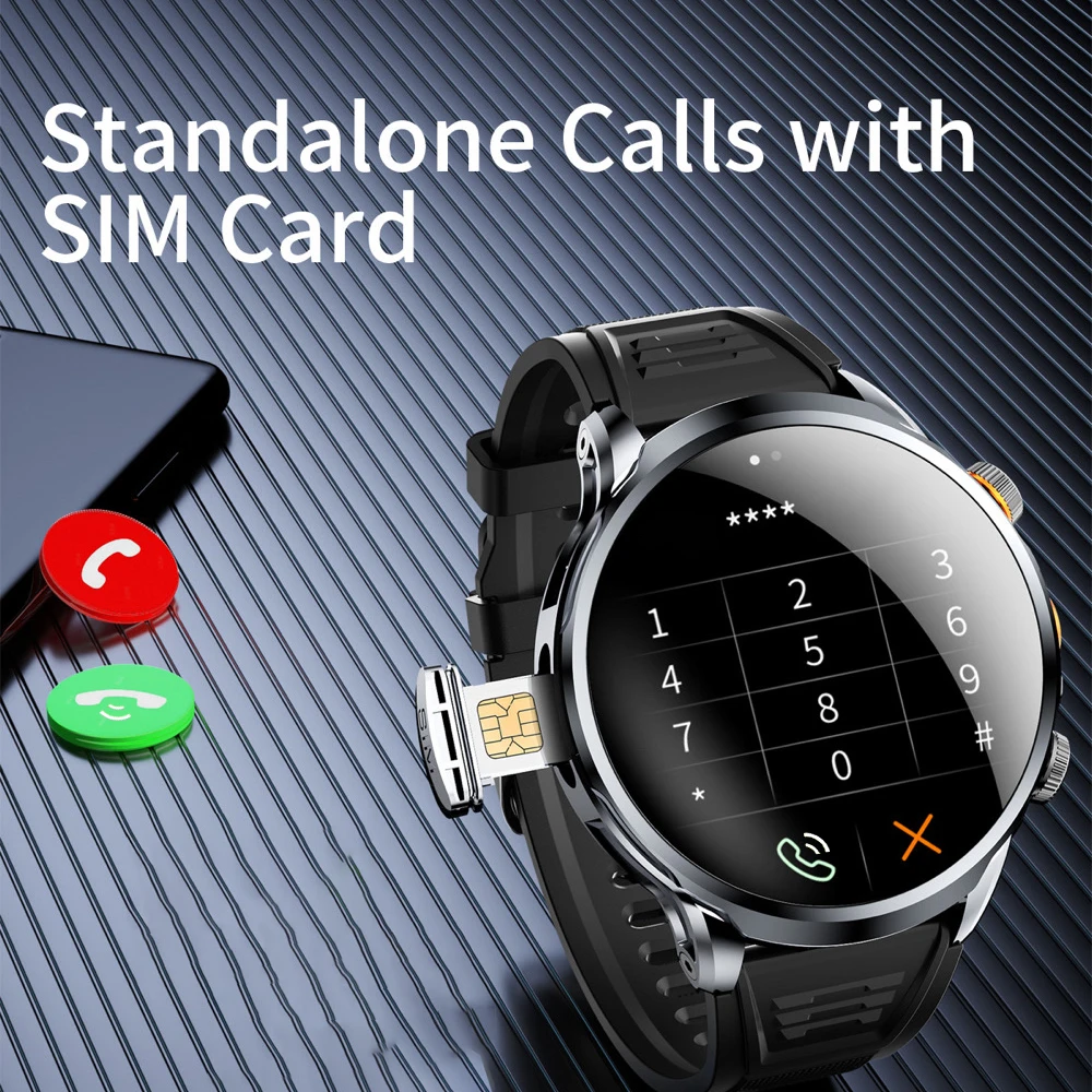 새로운 남성 4G 스마트 시계 GPS SIM 카드 Wifi 카메라 NFC 32G ROM APP 다운로드 스포츠 피트니스 비디오 통화 Smartwatch 방수